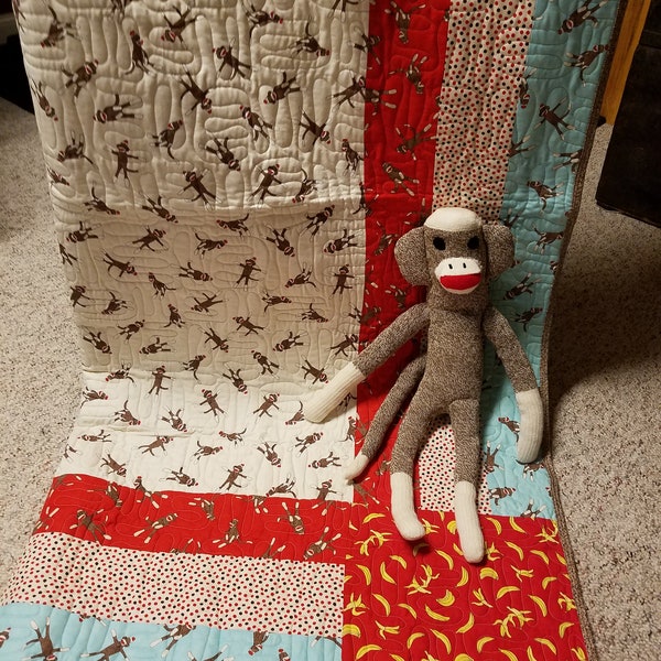 Sock Monkey Fabric Etsy