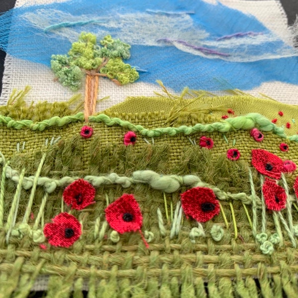 Mini Textile Landscape Poppy Meadow Kit