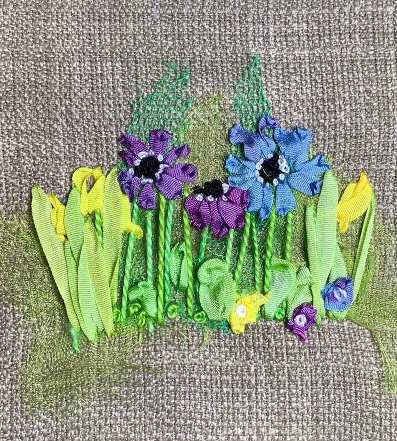 Anemones & Irises Silk Ribbon Creative Embroidery Kit image 0