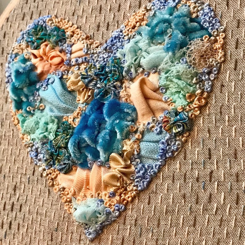 Manipulated Fabric Heart Creative Embroidery Kit image 0