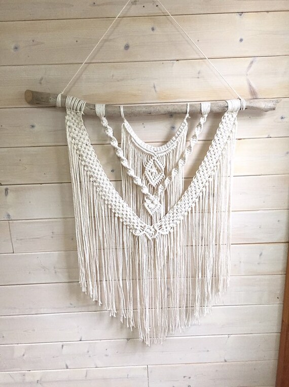 Sentimental Grand Macrame Mural Macrame Beige Usine De Etsy