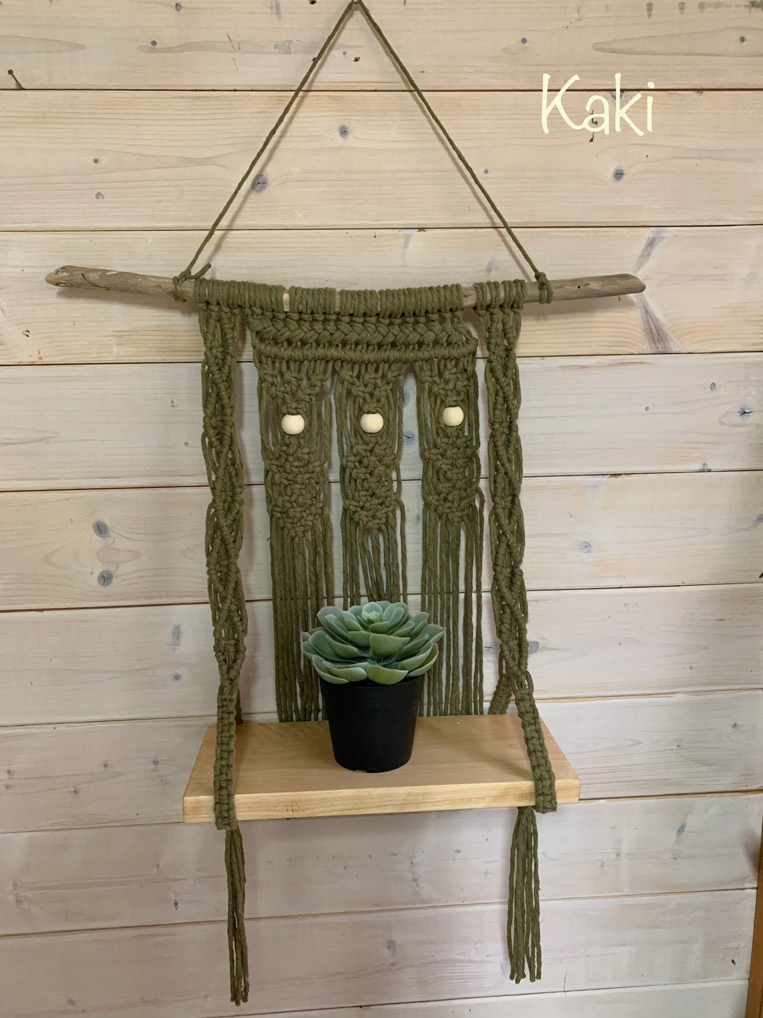Macrame Mural Et Tablette Integree Decoration Murale Decoration Boho Decoration Originale Chambre Bebe Chambre Enfant Support A Plante