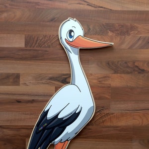 Babystorch Beschriftungstafel Fur Draussen Geburt Storch Holz Etsy