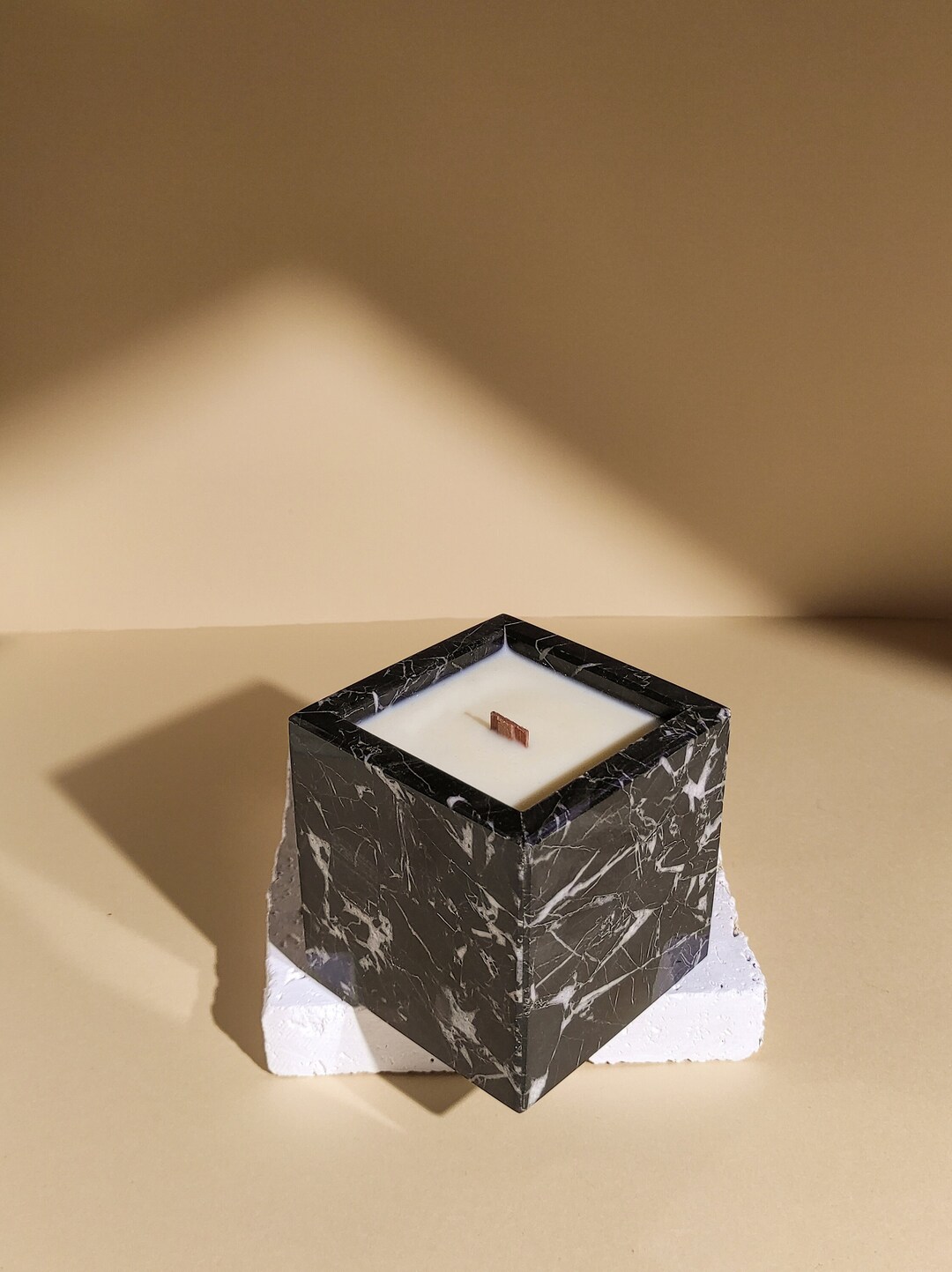 Scented Candles Candles in Jars Marble Candles Rock Etsy