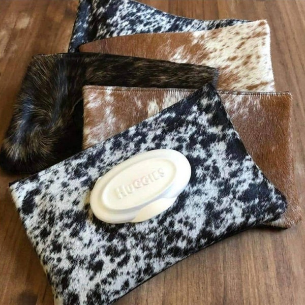 Cowhide Baby Wipe Holder