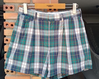 Polo Ralph Lauren Green Plaid upcycle Shorts Sz 78 / W30