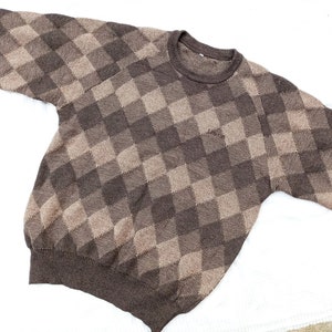 J.Press Brown Diamond Sweater L