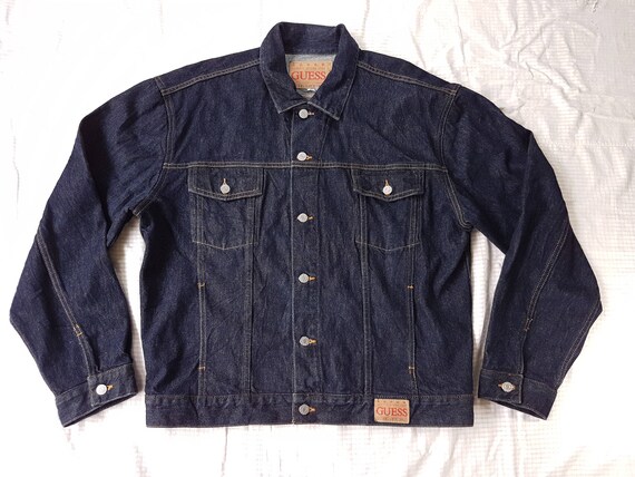 dark blue trucker jacket