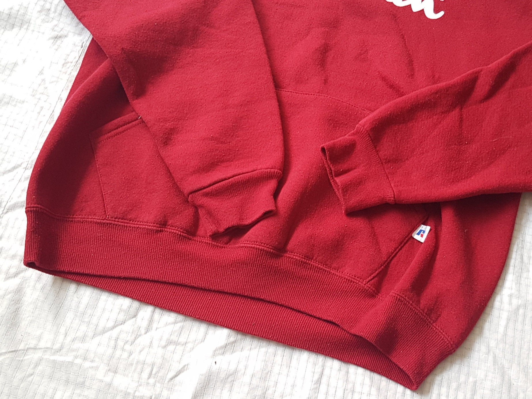 LL Bean Logo X Russell Athletic Red Sweatshirt Hood Youth Large - Etsy