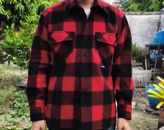 Musshu Japan Red Buffalo Plaid Flannel shirts L