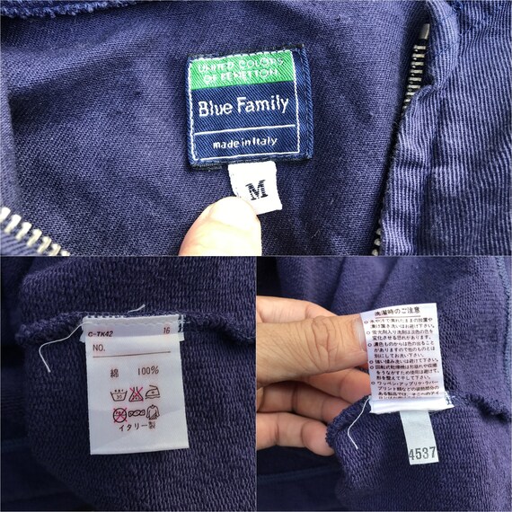 Sz.M VTG United Color Of Benetton Blue Family Zip… - image 10