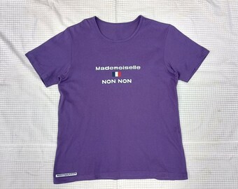 Mademoiselle Non Non Sport Japan Spellout Purple T Shirt