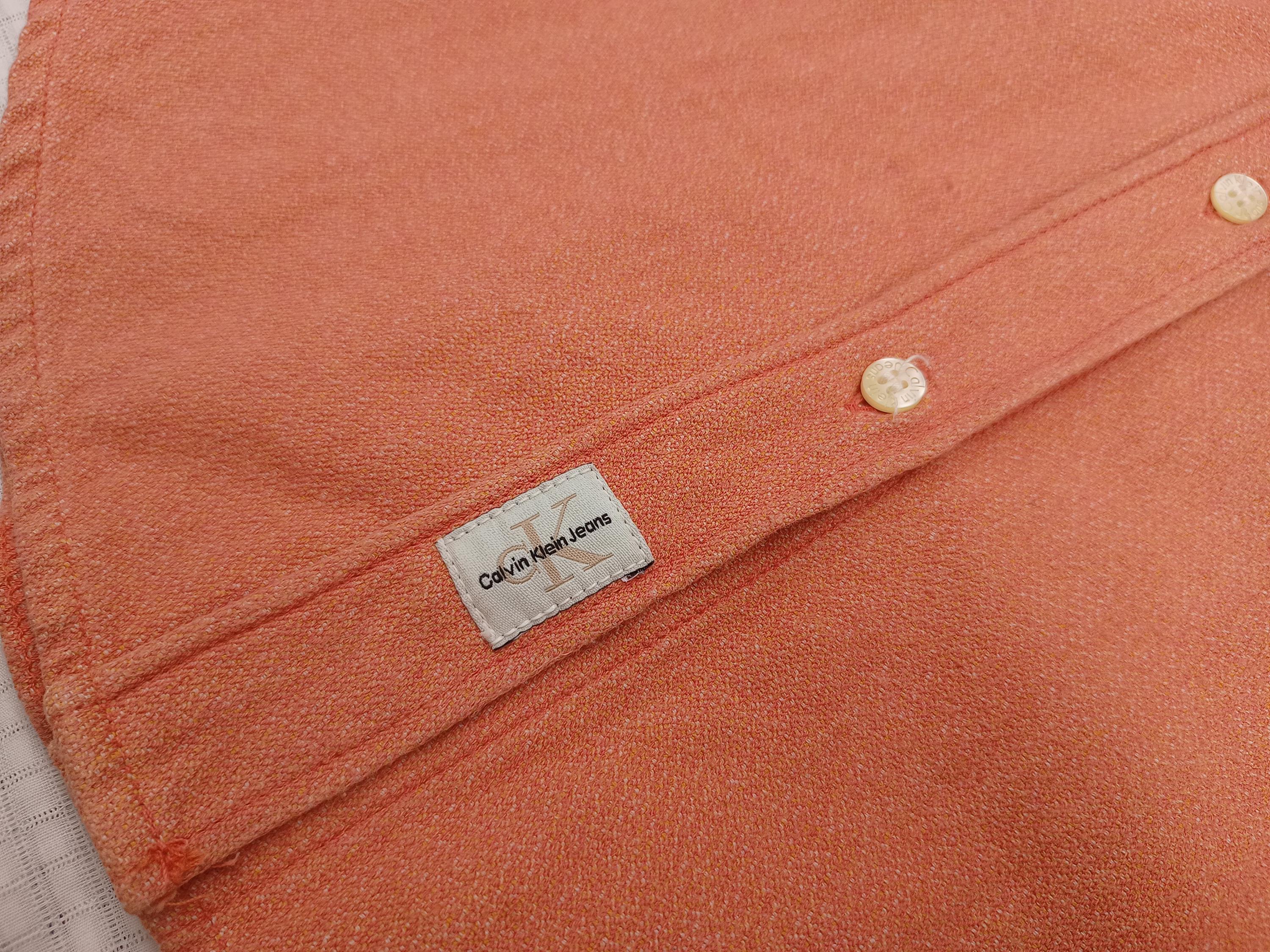 CK Calvin Klein Jeans Orange Button up Shirt M - Etsy