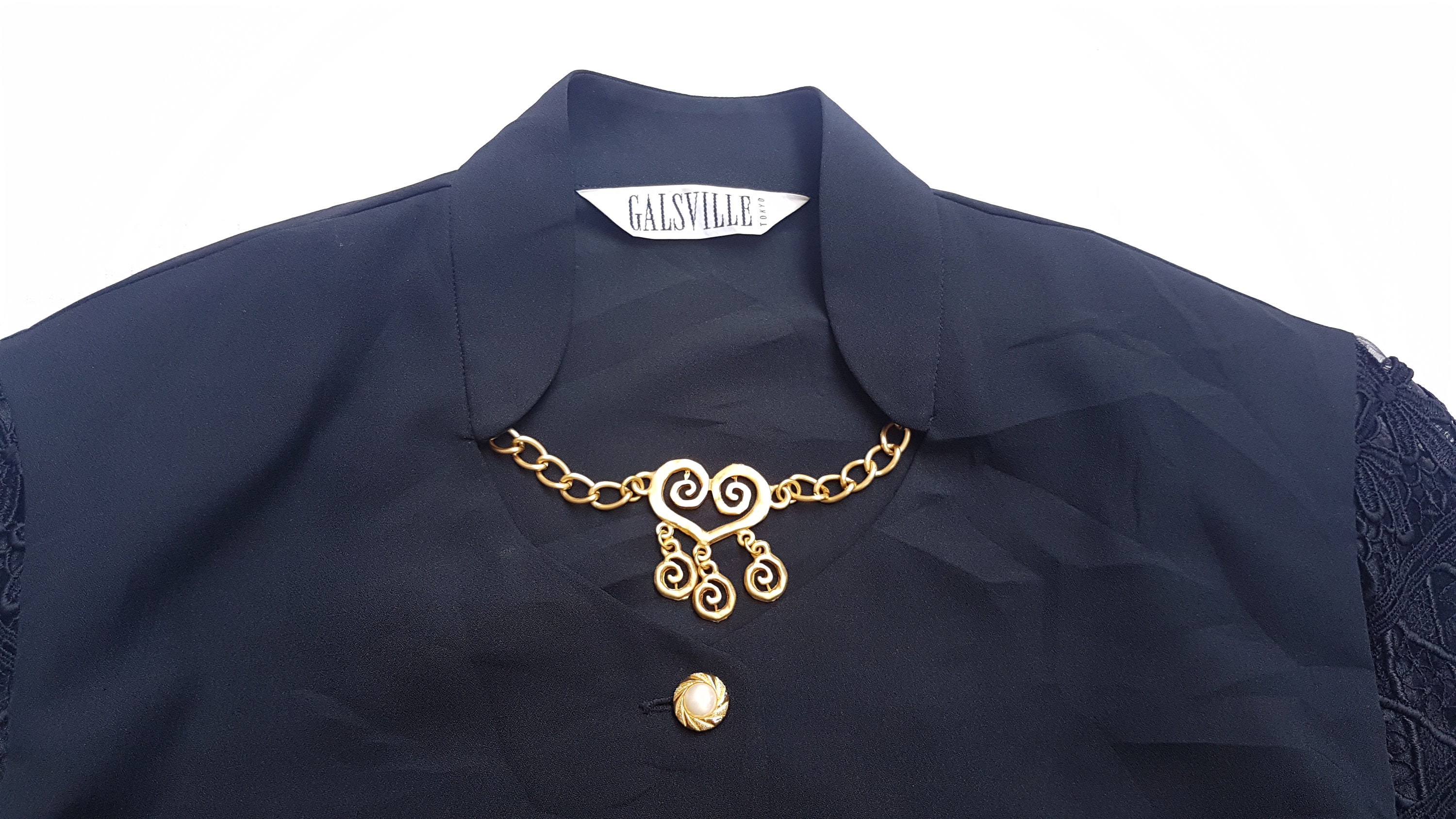 Galsville Tokyo Black Top Tie Belt Blouse 9R - Etsy 