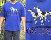 L Dog Hunting Gray Hound V Neck T-shirt