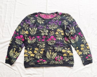 Stambecco Green Floral Sweater Italy 42