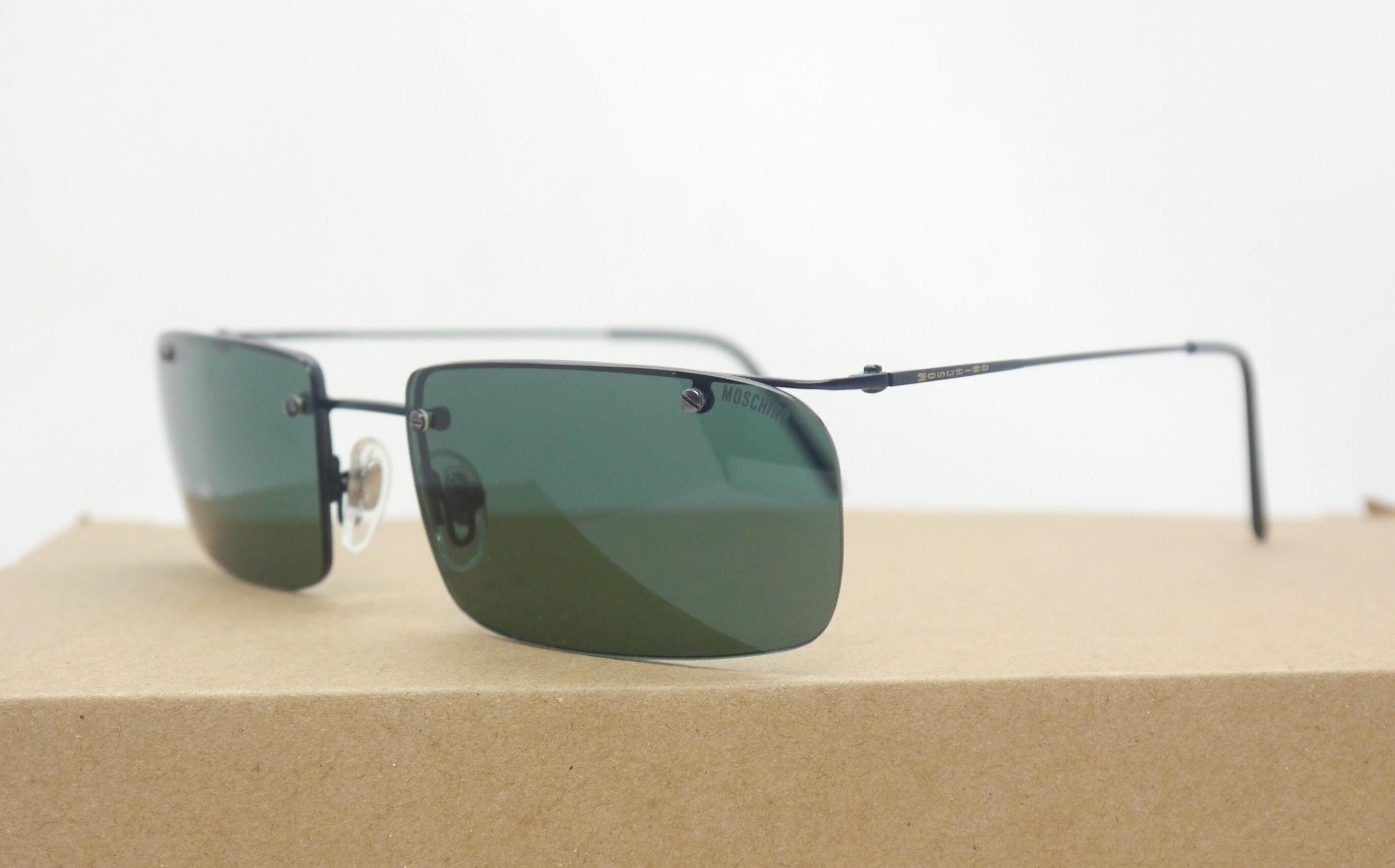 Moschino M 3153 S Slim Black Rectangle Rimless Sunglasses 56 