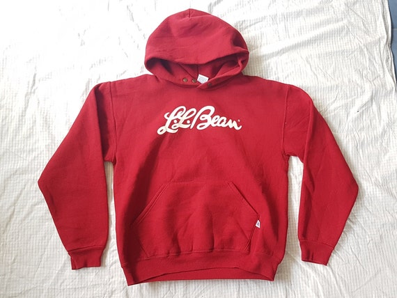 LL Bean Logo X Russell Athletic Red Sweatshirt Hood Youth Large - Etsy