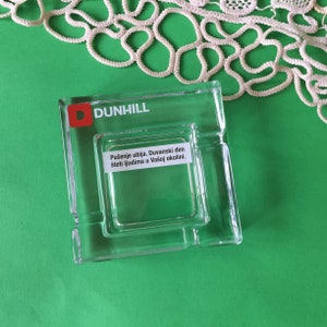 Cinzeiro publicitário pesado de vidro Dunhill para o mercado sérvio