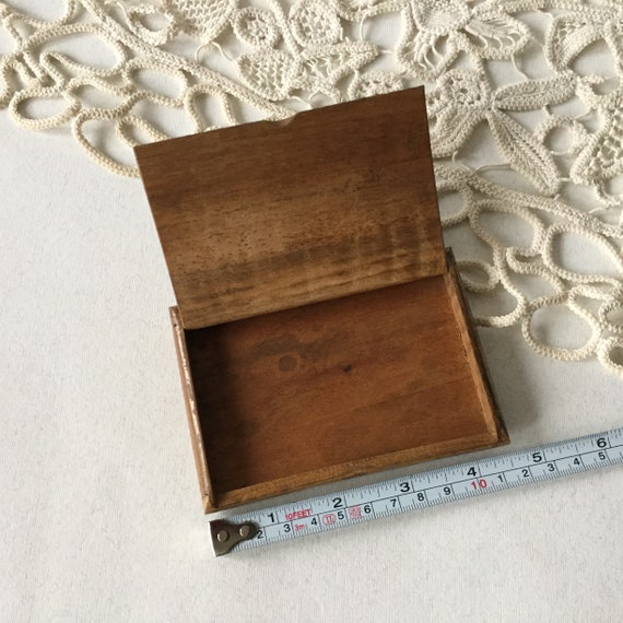 Vintage Wooden Cigarette Case Inlaid Mother Of Pe… - image 8