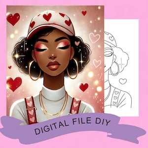 バレンタイン シップ アンド ペイント ペイント パーティー あらかじめ描かれたキャンバス、DIY ペイント、女子会、デート ナイト キット