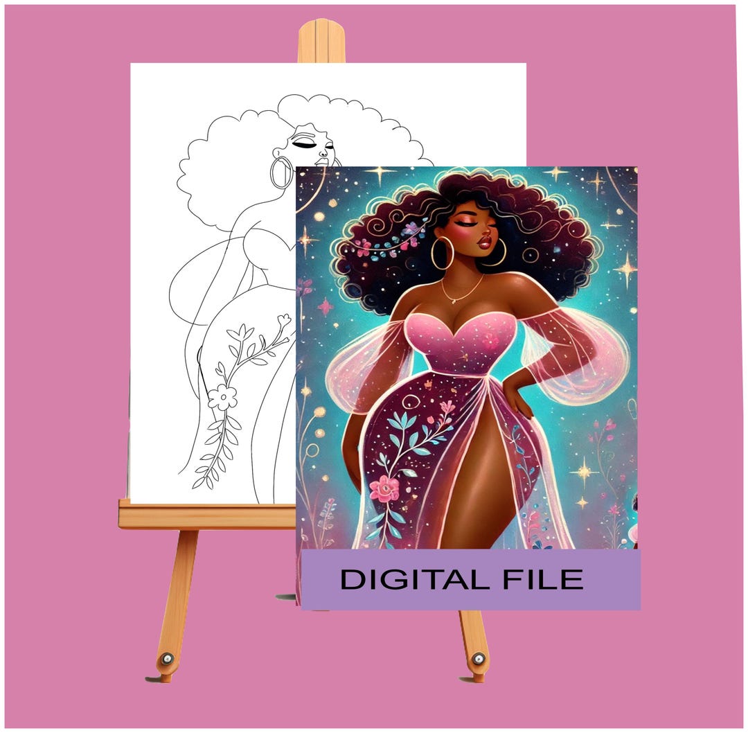 Pre Drawn Canvas African American