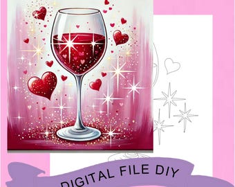 sip and paint paint party digital file, PAINTING DIY