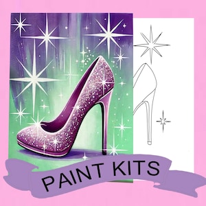 Sip and paint paint party pre-drawn canvas, Painting DIY, girls night out, girls night kits,
