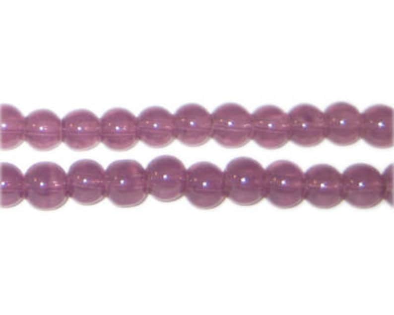 6mm Eggplant Jade-Style Glass Bead approx 77 beads