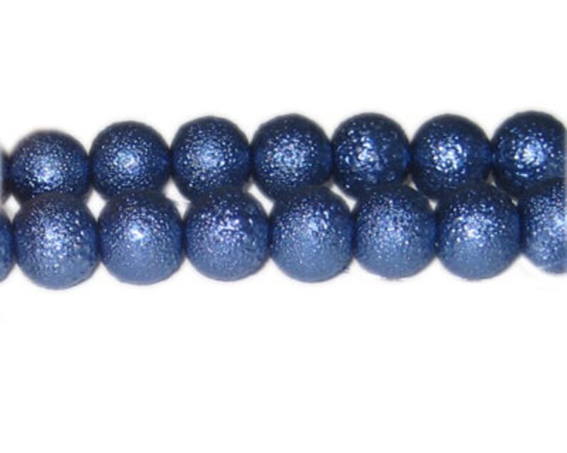 17 beads 12mm Indigo Rustic Glass Pearl Bead approx