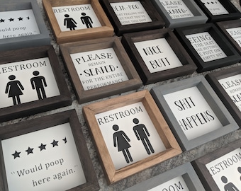 Funny Bathroom Signs | Etsy Canada