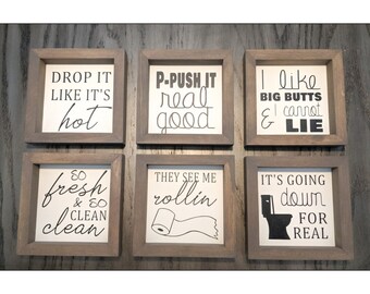 Funny Bathroom Signs | Etsy Canada