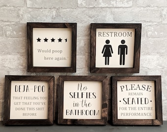 Funny Bathroom Signs | Etsy Canada