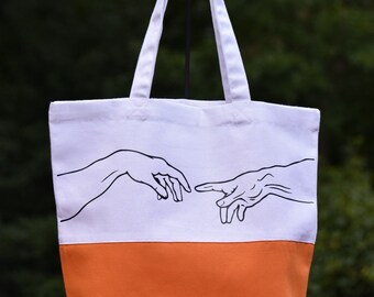 Creation of Adam Tote Bag, Produce Bags, Aesthetic Tote Bag, Trendy Tote Bag, Cute Tote Bags, Canvas Tote Bag