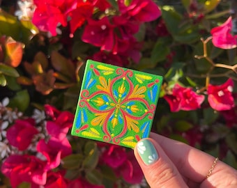 Mini imán de azulejos pintados a mano: inspirado en diseños mexicanos, italianos, portugueses, españoles y de Medio Oriente.