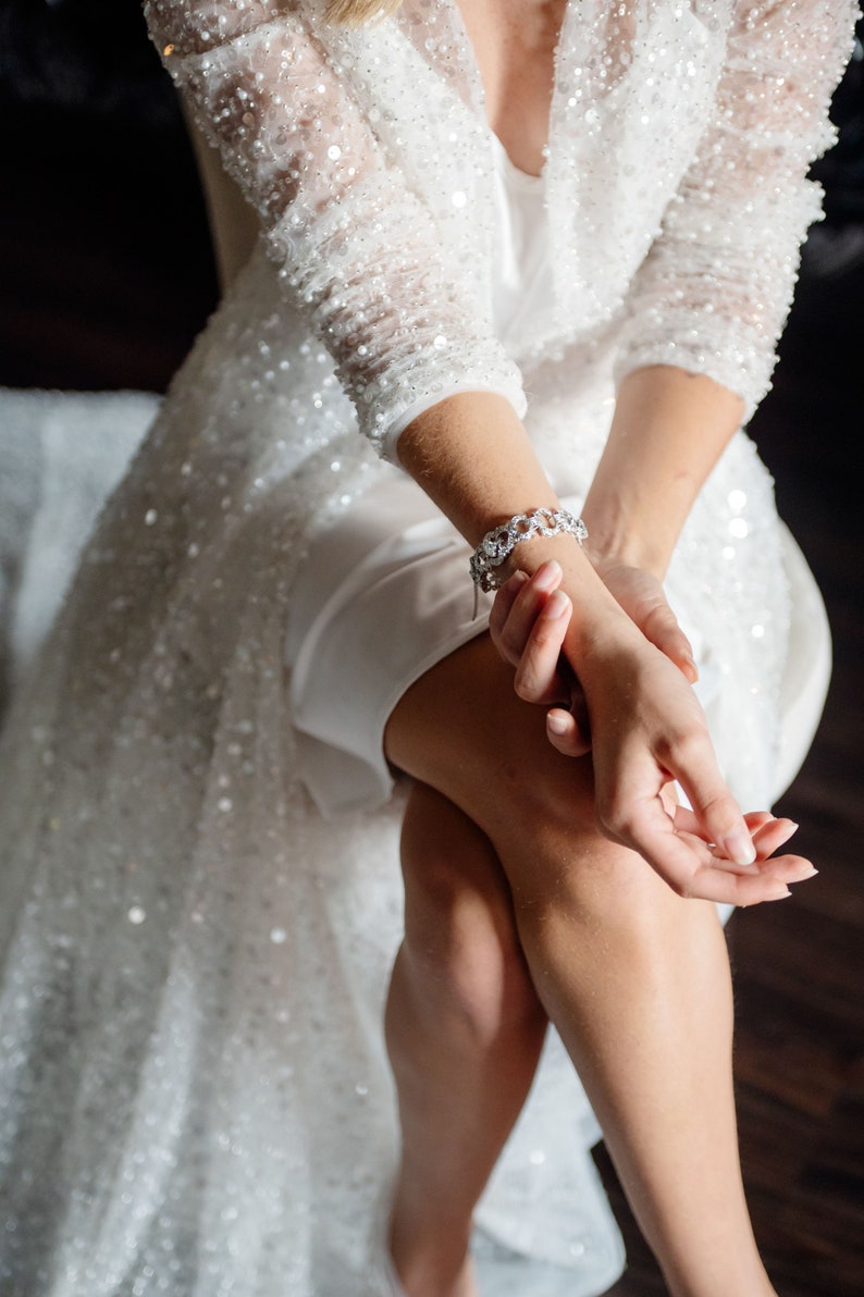 The Angelia Sequin Beaded Bridal Robe image 8