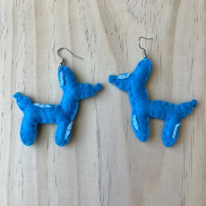 Balloon Dog earrings! Hand-sewn, lightweight felt