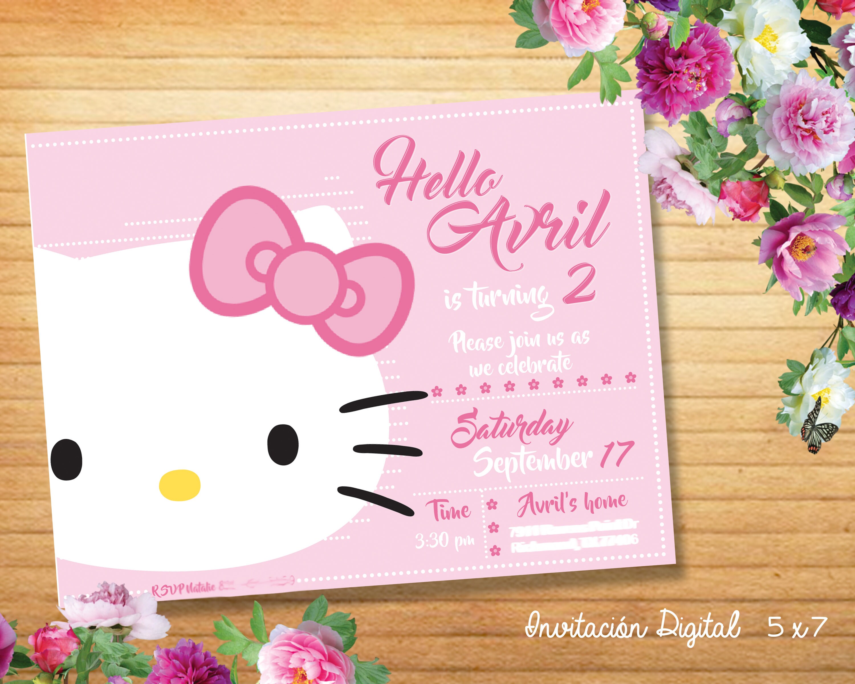 Kitty Invitation DigitalHello Kitty Personalized Invitation Etsy