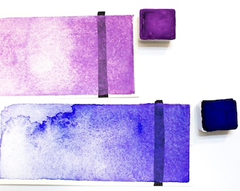 Violet handmade watercolor half pan