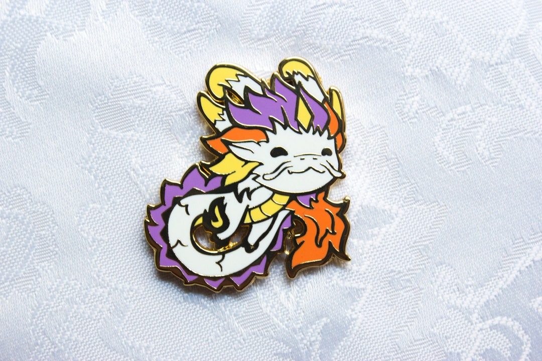 Hard Enamel Pin Rainbow Pastel Dragon - Etsy