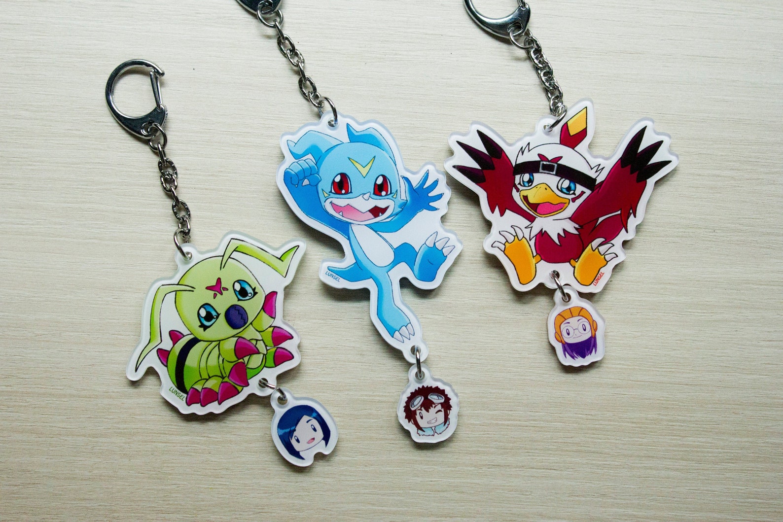 Digimon 02 Acrylic Double Side Keychains Etsy
