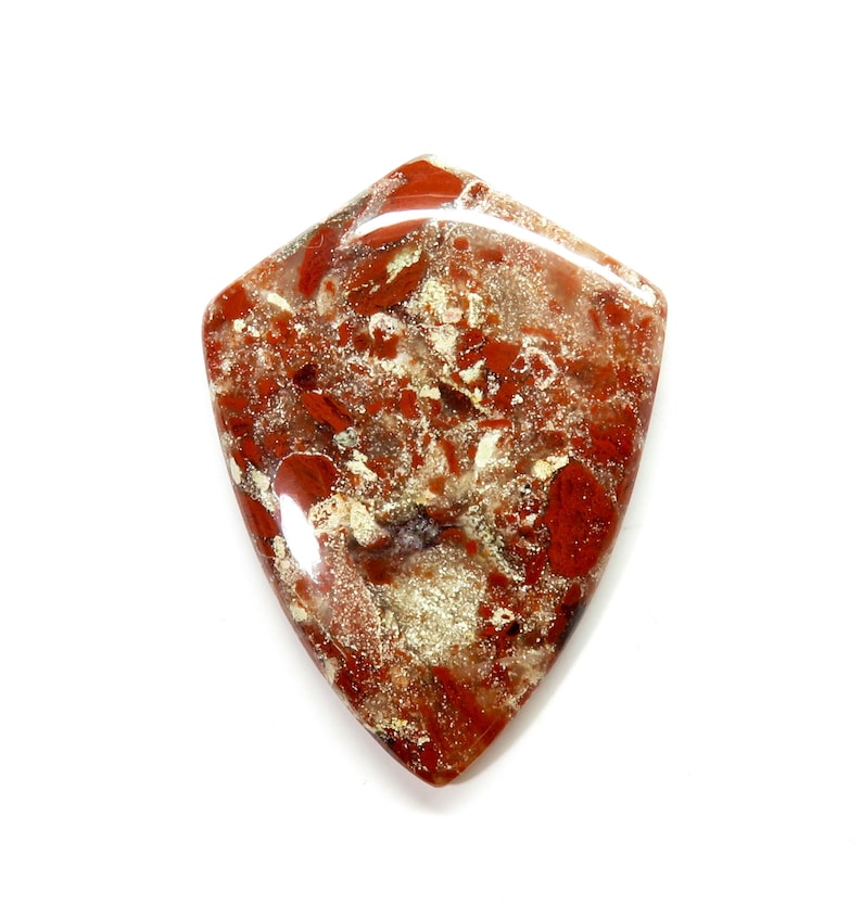 33Cts 37X27X4mm Mexican Moss Agate Shield Cabochon Semi Precious Loose Gemstone Jewelry Making Mexican Moss Agate Stone