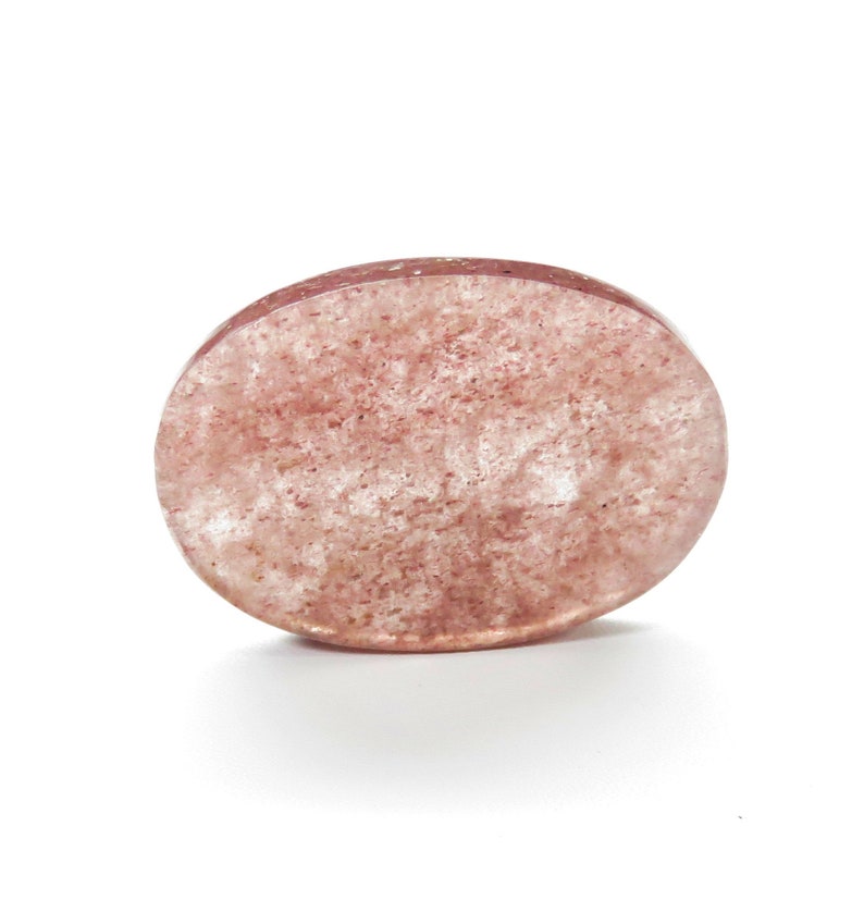 43Ct.Strawberry Quartz Gemstone Plate Oval Shape 36X26X4mm Strawberry Quartz Slab AAA Quality Natural Strawberry Cabochon Plate Slice PG-921