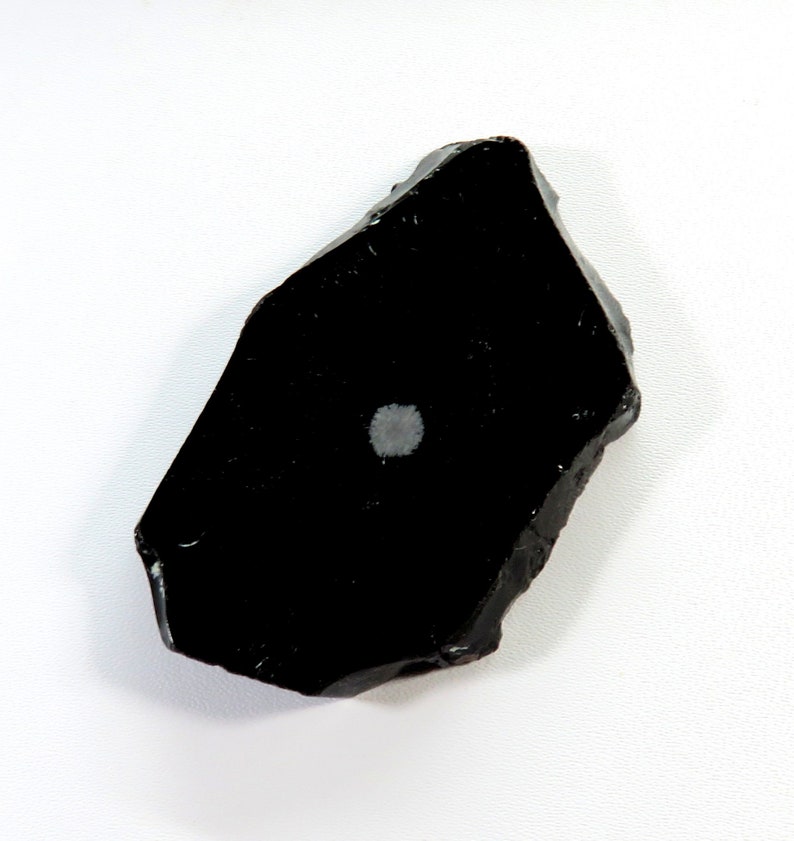 92Cts Snowflake Obsidian Rough Slice 53X22X6mm Snowflake Obsidian Gemstone Slice for Jewelry Making Obsidian Slice Plate Gemstones