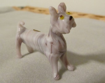 Vintage Miniature Unique Glossy Stone Dog