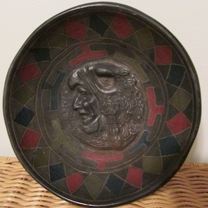 Seltene aztekische Adler-Krieger-Keramik-Tri-Krieger-Schüssel