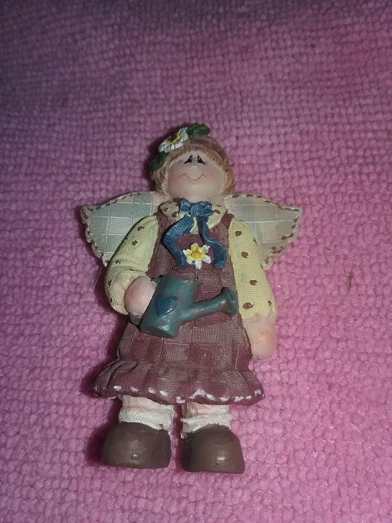 vintage lady gardener angel pin,lady gardener brooch
