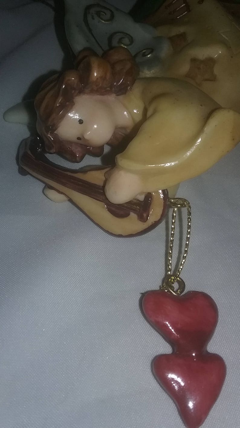 Ceramic angel playing a lute Love angel ornament playing a lute love angel love ornament ceramic angel ornament