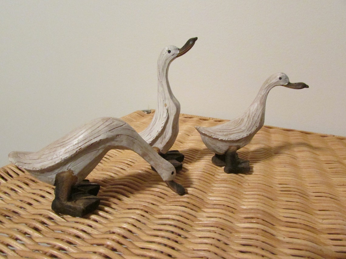 Conjunto de 3 pequeñas maderas vintage como figurillas de pato | Etsy