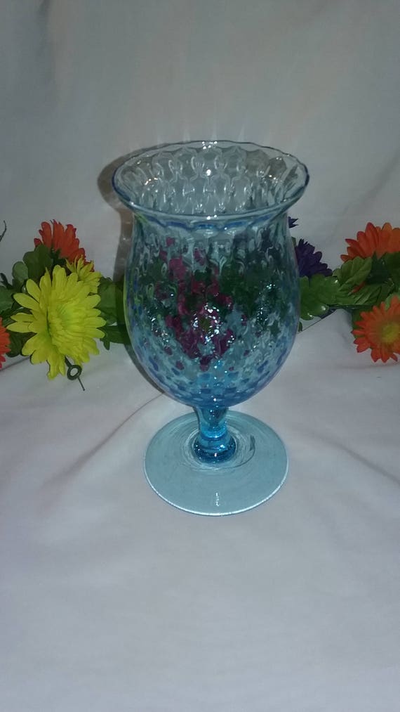 Candle holder blue glass bubble pattern blue glass vase with bubble effect Blue bubbly glass il 570xN 3ax8